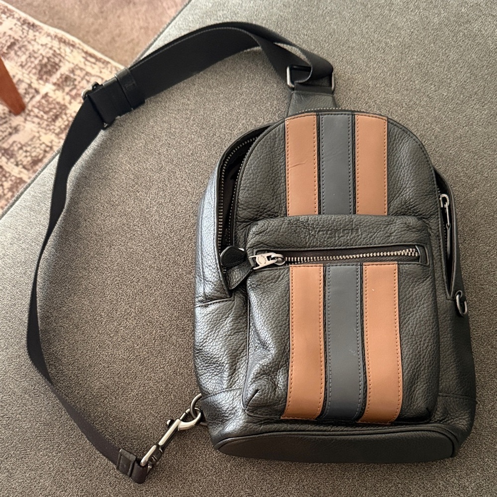 Coach Black and Brown Leather Belt Bag